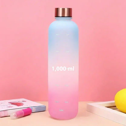 1,000 ml reusable time-marker water bottle
