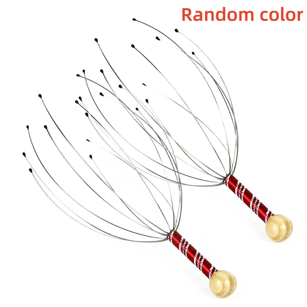 2-piece octopus scalp massager set random color