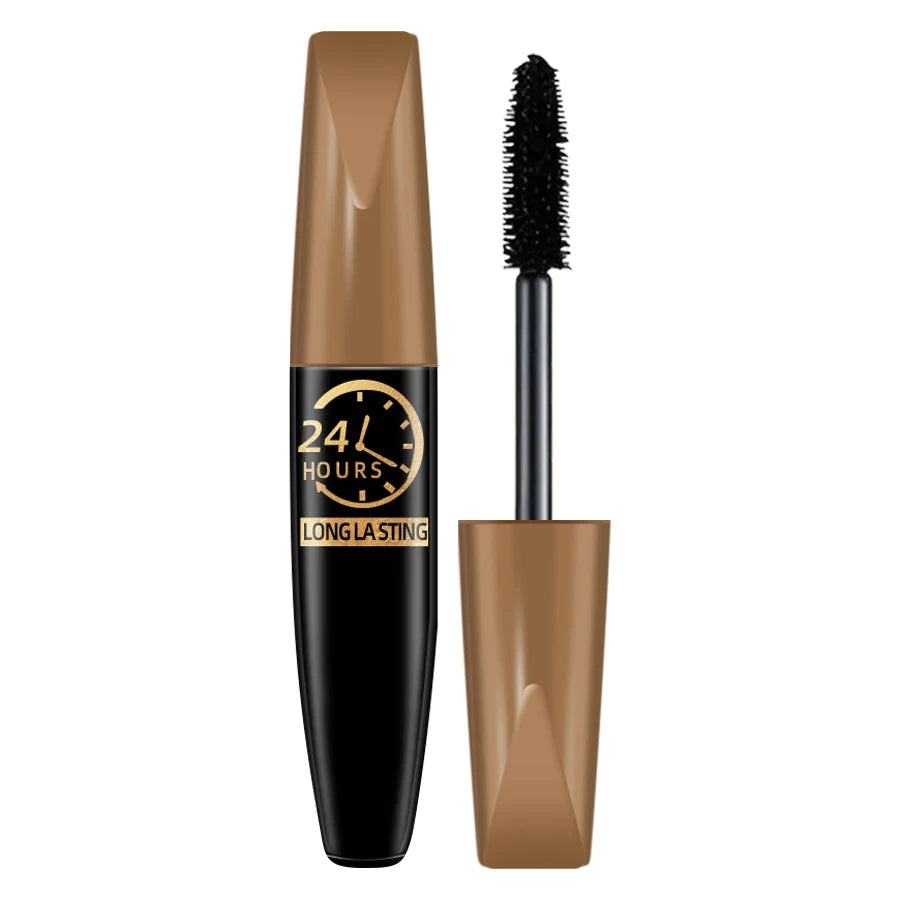 Black mascara for eye makeup at white background