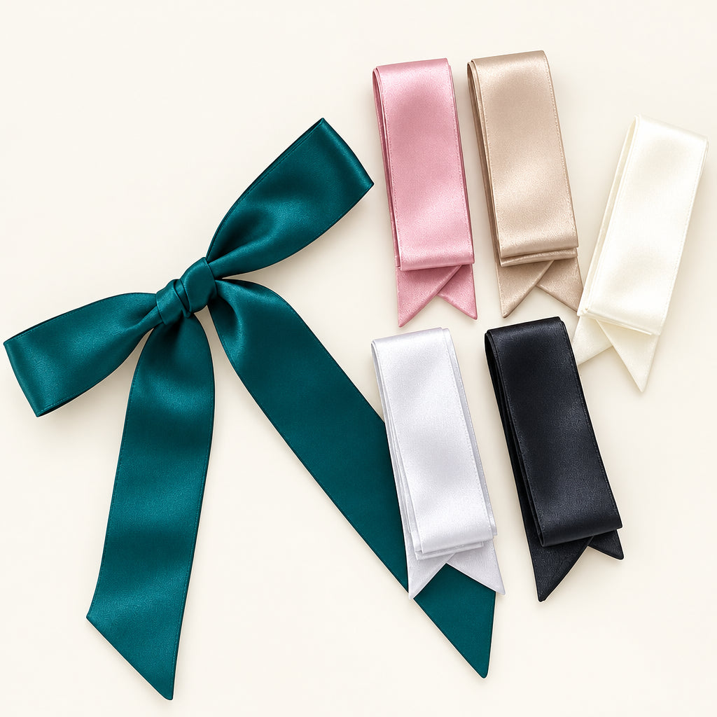 Skinny satin ribbon scarves in assorted colors