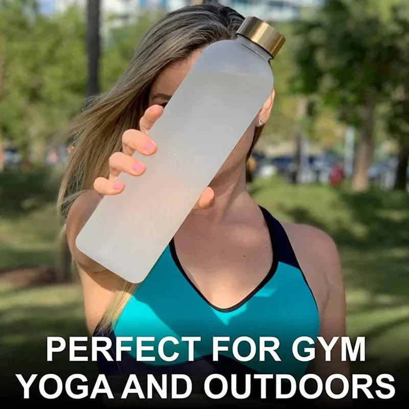  Reusable 1L time-marker water bottle for gym and daily hydration