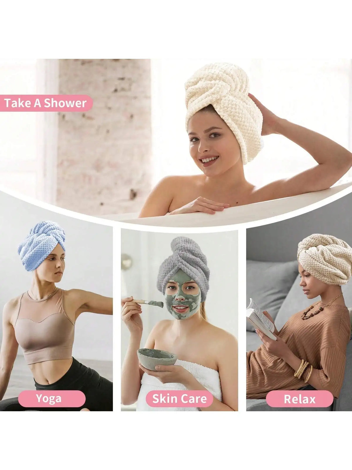 Non-terry microfiber hair towel wrap for everyday hair care
