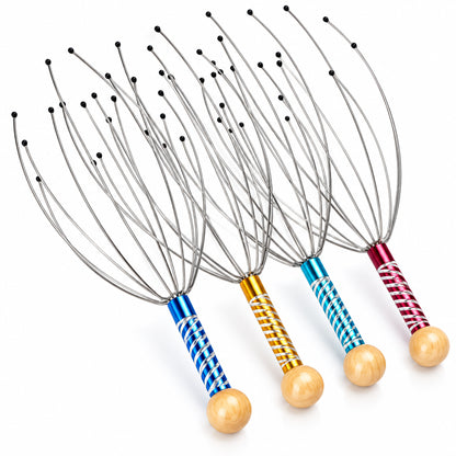 Octopus scalp massager with stainless steel wires in white background