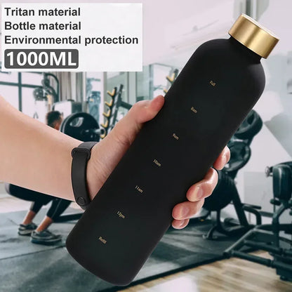 Portable 1L reusable water bottle for travel and outdoor activities