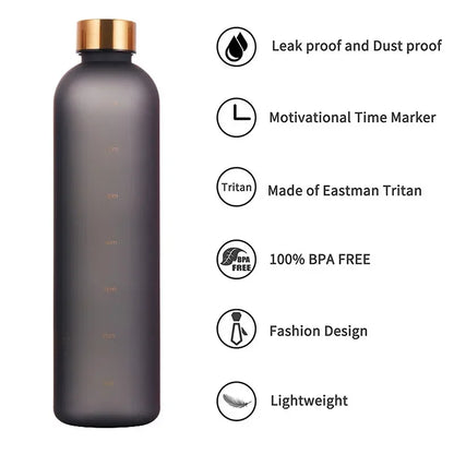 1L time-marker reusable water bottle product view