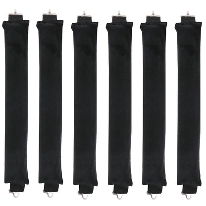 Set of six black arm sleeves on a white background