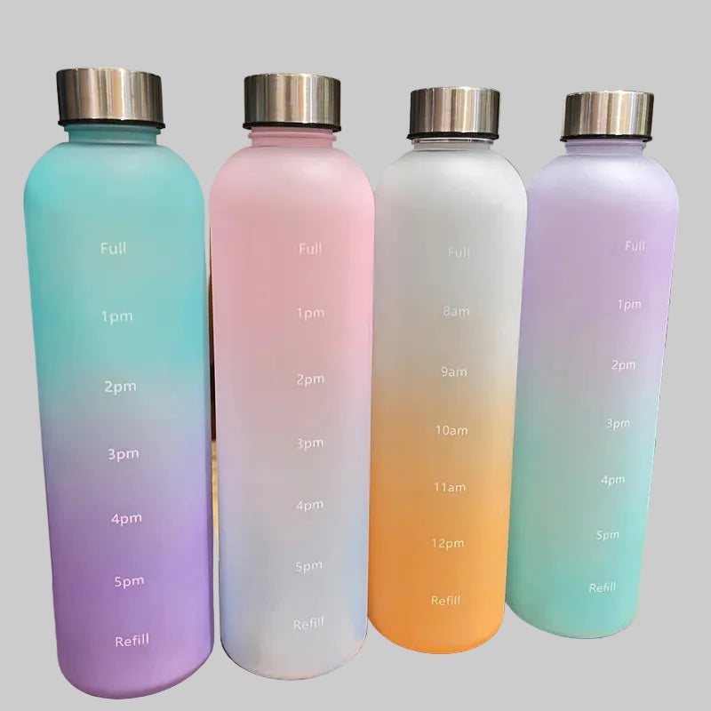 1L time-marker reusable water bottle