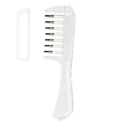 White scalp oil applicator comb with cover
