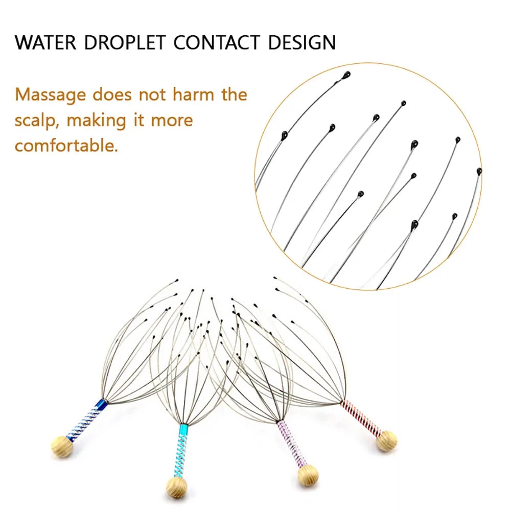  scalp massager with water droplet contact design on a white background