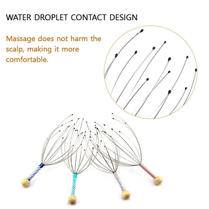  scalp massager with water droplet contact design on a white background